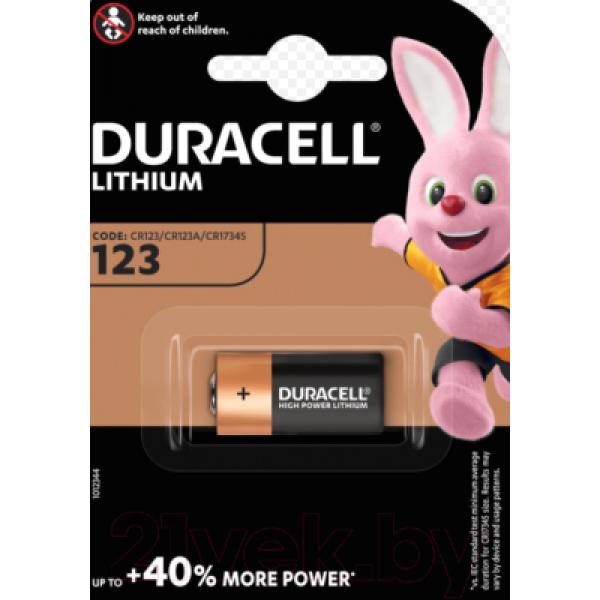Батарейка Duracell Lithium CR123A BP