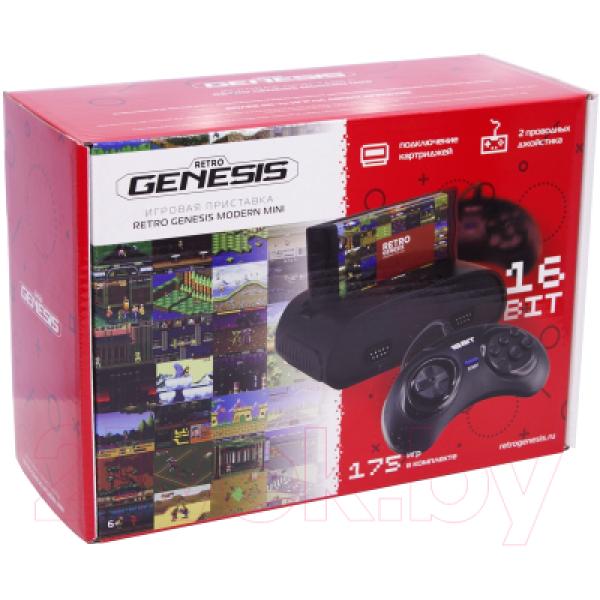 Игровая приставка Retro Genesis Modern Mini + 175 игр + 2 джойстика + картридж / ConSkDn111