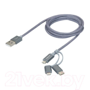 Кабель Legrand 3-в-1 MicroUSB/USB-C/Lightning 50693