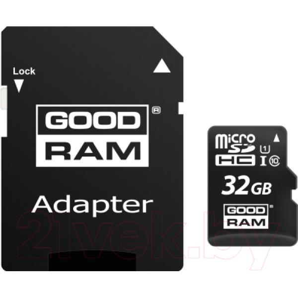 Карта памяти Goodram microSD (Class 10) 32GB / M1AA-0320R12 + адаптер