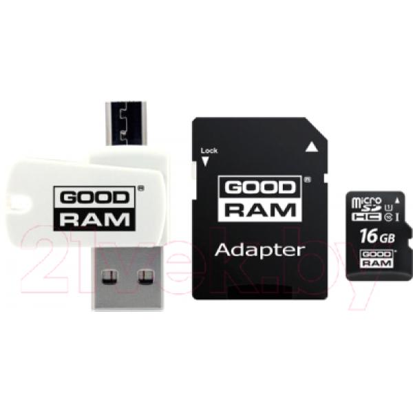 Карта памяти Goodram microSD UHS-I Class 10 16GB / M1A4-0160R12