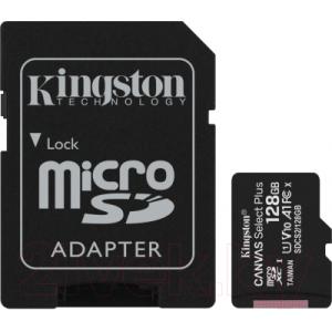 Карта памяти Kingston Canvas Select Plus 100R microSDXC Class10 UHS-I U1 V10 A1 128GB