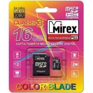 Карта памяти Mirex microSDHC (Class 10) 16GB (13613-AD10SD16)