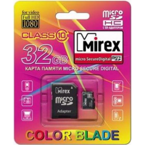 Карта памяти Mirex microSDHC (Class 10) 32GB (13613-AD10SD32)