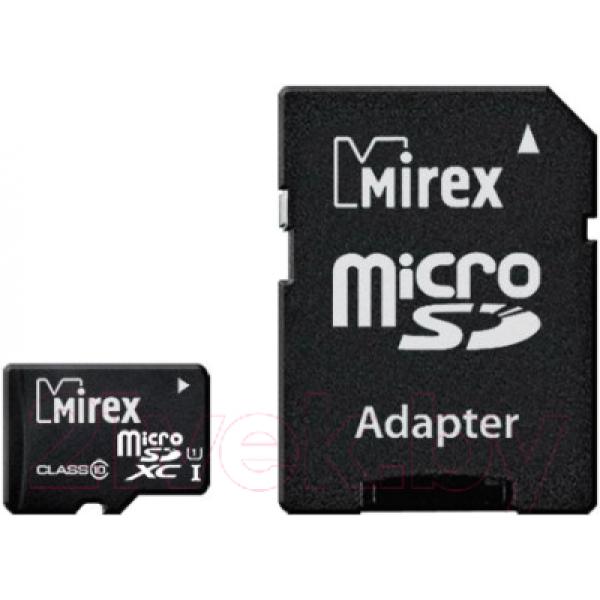 Карта памяти Mirex microSDXC UHS-I (Class 10) 128GB + адаптер (13613-AD10S128)