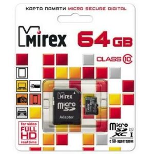 Карта памяти Mirex microSDXC UHS-I (Class 10) 64GB (13613-AD10SD64)