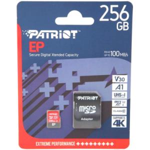 Карта памяти Patriot microSDXC 256GB (Class 10) U3 V30 A1 + адаптер (PEF256GEP31MCX)