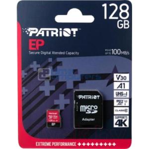 Карта памяти Patriot microSDXC (Class 10) 128Gb + адаптер (PEF128GEP31MCX)