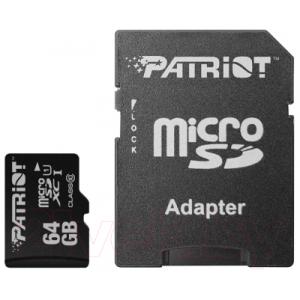 Карта памяти Patriot microSDXC (Class 10) 64 Gb + адаптер (PSF64GMCSDXC10)