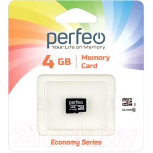 Карта памяти Perfeo MicroSDHC 4GB (Class 10) / PF4GMCSH10ES