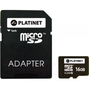 Карта памяти Platinet MicroSDHC 16GB (Class10) / PMMSD1610