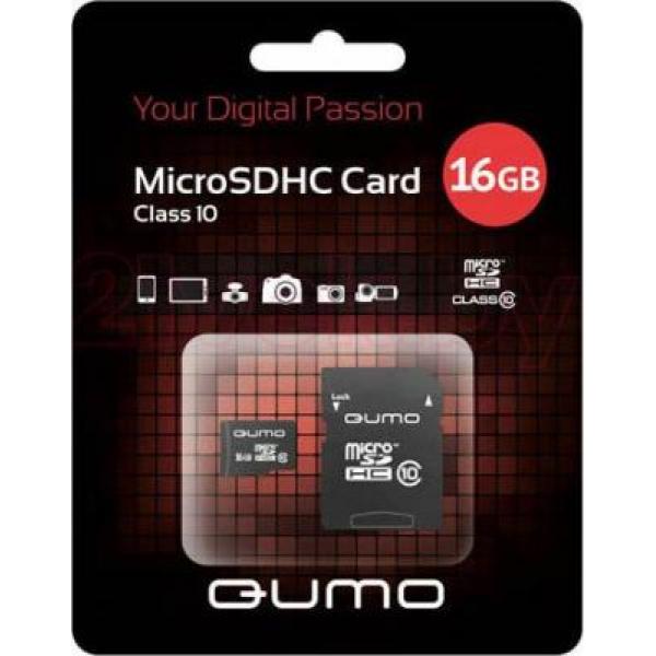 Карта памяти Qumo microSDHC (Class 10) 16GB (QM16GMICSDHC10)