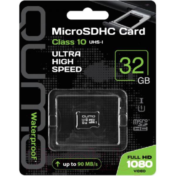 Карта памяти Qumo microSDHC (Class 10 UHS-I) 32GB (QM32GMICSDHC10U1NA)