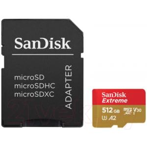 Карта памяти SanDisk Extreme 512Gb + адаптер (SDSQXA1-512G-GN6MA) Extreme