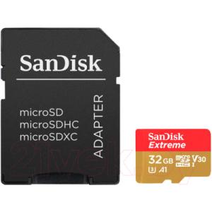 Карта памяти SanDisk Extreme MicroSDHC 32GB + адаптер (SDSQXAF-032G-GN6MA)