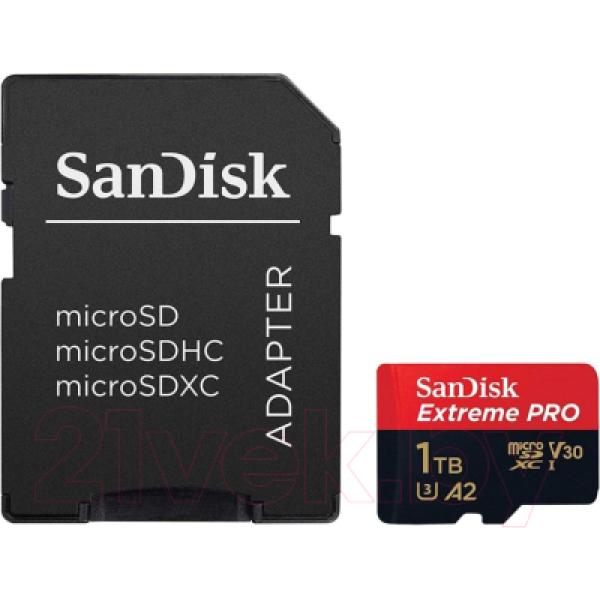 Карта памяти SanDisk Extreme Pro MicroSDXC 1TB + адаптер (SDSQXCZ-1T00-GN6MA)