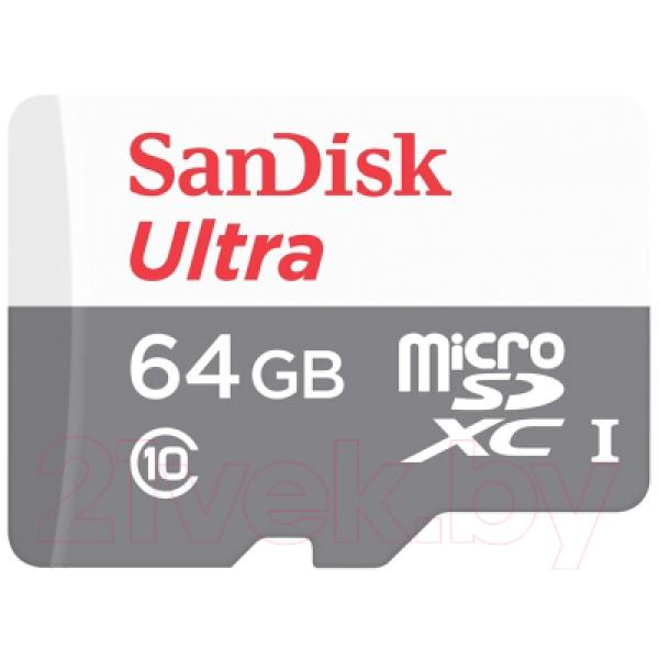 Карта памяти SanDisk Ultra MicroSDXC Class10 64GB (SDSQUNR-064G-GN3MN)