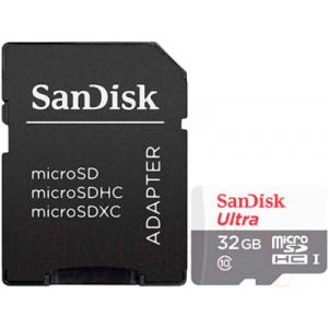 Карта памяти SanDisk UltraLight MicroSDHC (Class10) 32GB+адаптер (SDSQUNR-032G-GN3MA)