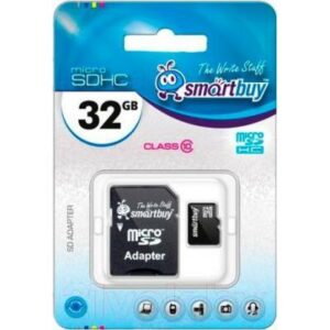 Карта памяти SmartBuy microSDHC (Class 10) 32GB + адаптер