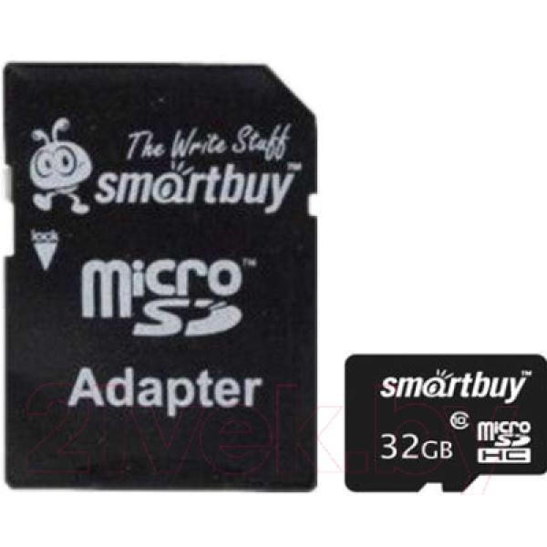 Карта памяти SmartBuy MicroSDHC Class 10 32GB (SB32GBSDCL10-01)