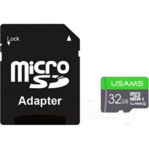 Карта памяти Usams MicroSDHC 32GB Class 6 + SD адаптер / ZB118TF01