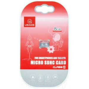 Карта памяти Usams MicroSDHC 8Gb Class 10 / ZB92TF01