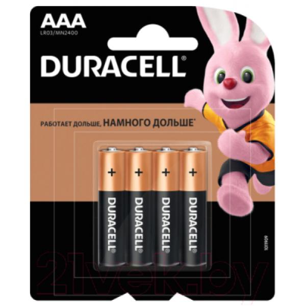 Комплект батареек Duracell Alkaine LR03 AAA