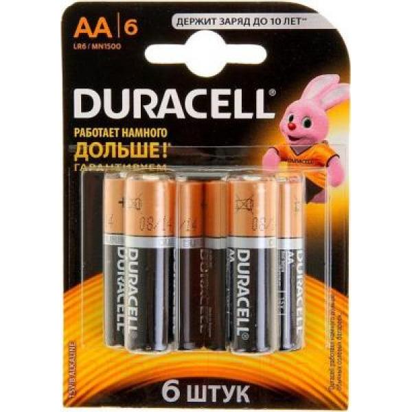 Комплект батареек Duracell Basic АА 1.5V LR6