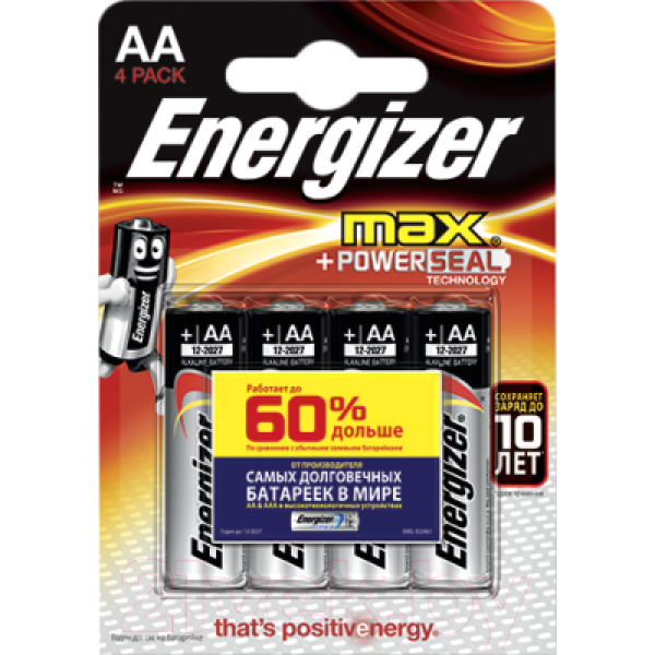 Комплект батареек Energizer Max E91/AA / E300157104P