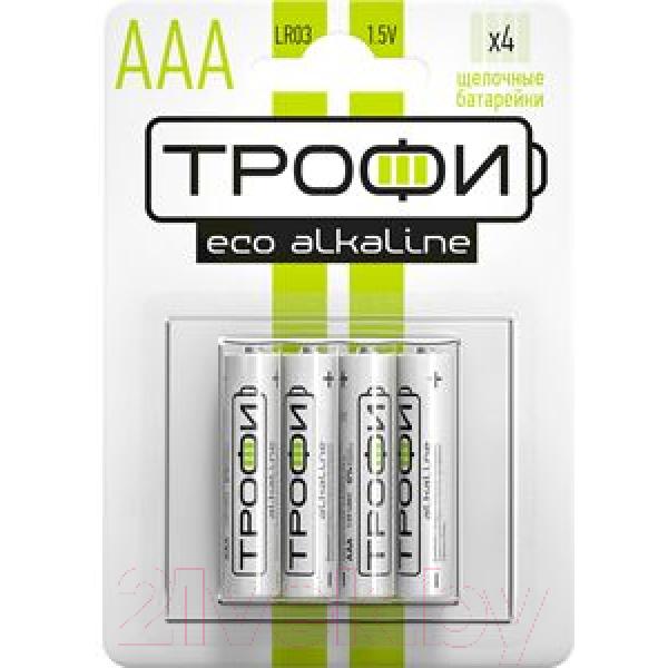 Комплект батареек Трофи LR03-4BL ECO / Б0017044