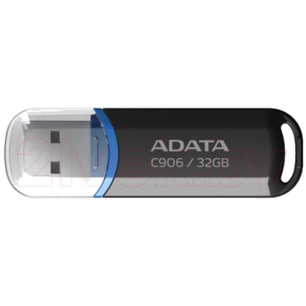 Usb flash накопитель A-data C906 32 Гб Black (AC906-32G-RBK)