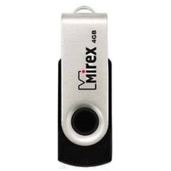 Usb flash накопитель Mirex Swivel Rubber Black 4GB (13600-FMURUS04)