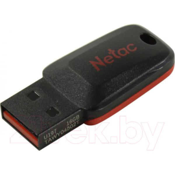 Usb flash накопитель Netac USB Drive U197 USB2.0 16GB (NT03U197N-016G-20BK)