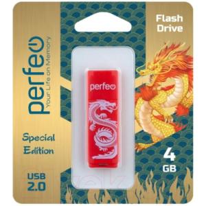 Usb flash накопитель Perfeo Red Dragon 4GB C04 / PF-C04RD004