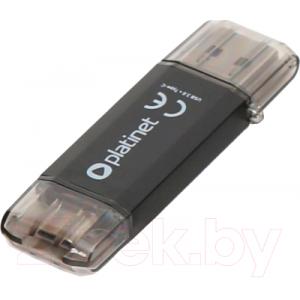 Usb flash накопитель Platinet Pendrive USB 3.0 128GB + Type-C Adapter / PMFC128B