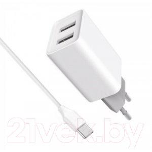 Зарядное устройство сетевое Digitalpart WC-221 2.1A с кабелем Type-C