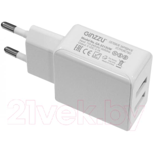 Зарядное устройство сетевое Ginzzu GA-3313UW