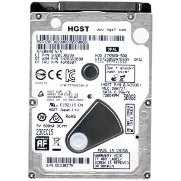 Жесткий диск HGST Travelstar Z7K500 Opal (HTS725050A7E635)